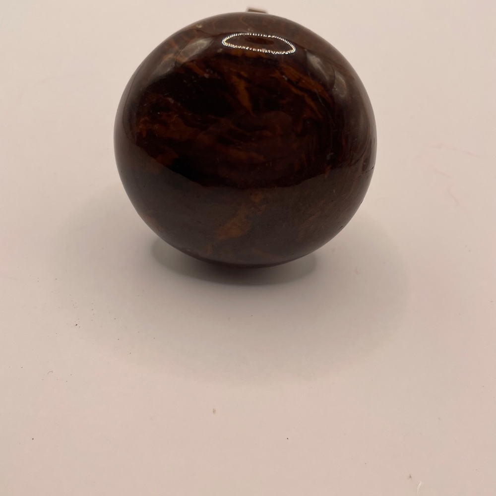 Antique brown glazed/polished marble swirl door knob - 5 in long
